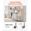 Portant à vêtements roulant avec 2 tiges de suspension et panier de rangement - capacité de 330 lb, support à vêtements extensible en acier au carbone, roues verrouillables pour la chambre à coucher, la buanderie et le salon