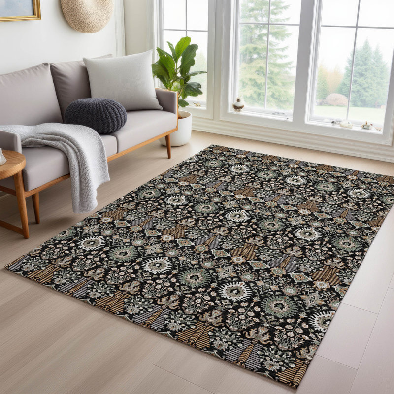 Machine Washable Indoor/Outdoor Gursevak ACN2251 Global Rug, Rectangle 10' x 14'