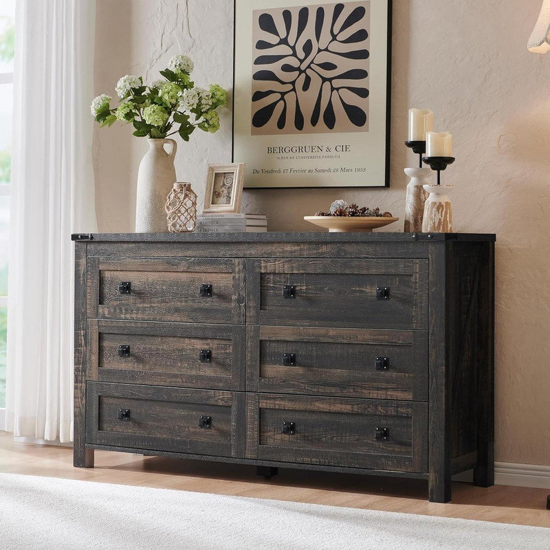 Commode 6 tiroirs Rustic Oak