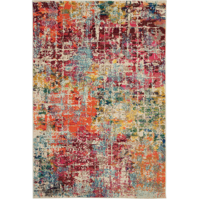 Abstract Indoor Rug, Rectangle 3'11" x 5'11"