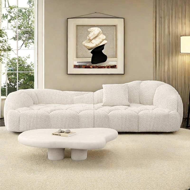 Canapé Marshmallow, Blanc, H 27,55 po x l 74,8 po x P 45,27 po