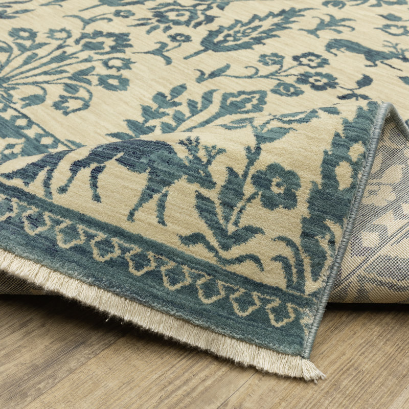 Floral Indoor Rug, Rectangle 3'3" x 5'