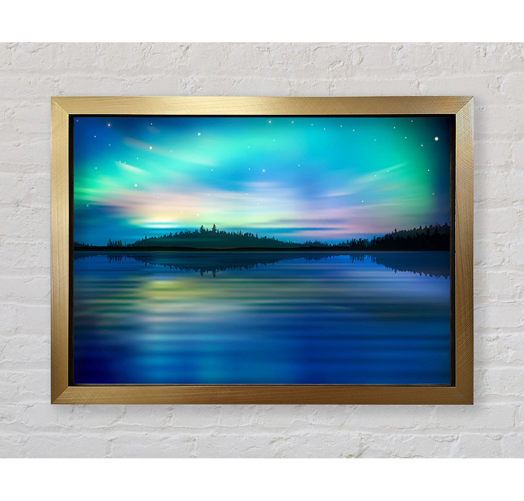 Northern Lights Lake Dream - Einzelner Bilderrahmen Kunstdrucke