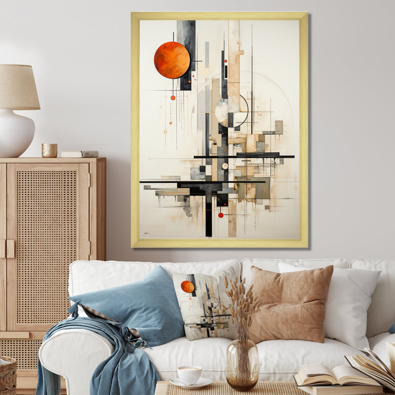 «Jahzarah Beige», impression sur toile, Encadrement doré, H 32 po x l 24 po x P 1 po