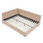 Cadre de lit tapissier grand capitonné, cadre de canapé-lit avec dossier confortable et accoudoirs, lit grand pour chambre à coucher, salon, velours, rose (85,5 po x 64,5 po x 30,5 po)-1570572838-1570572839