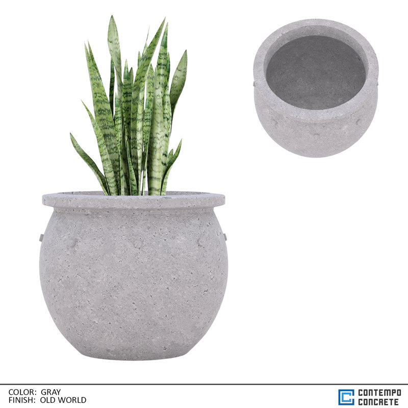 Zena Planter, Old World Gray, 24"H x 36"W x 36"D