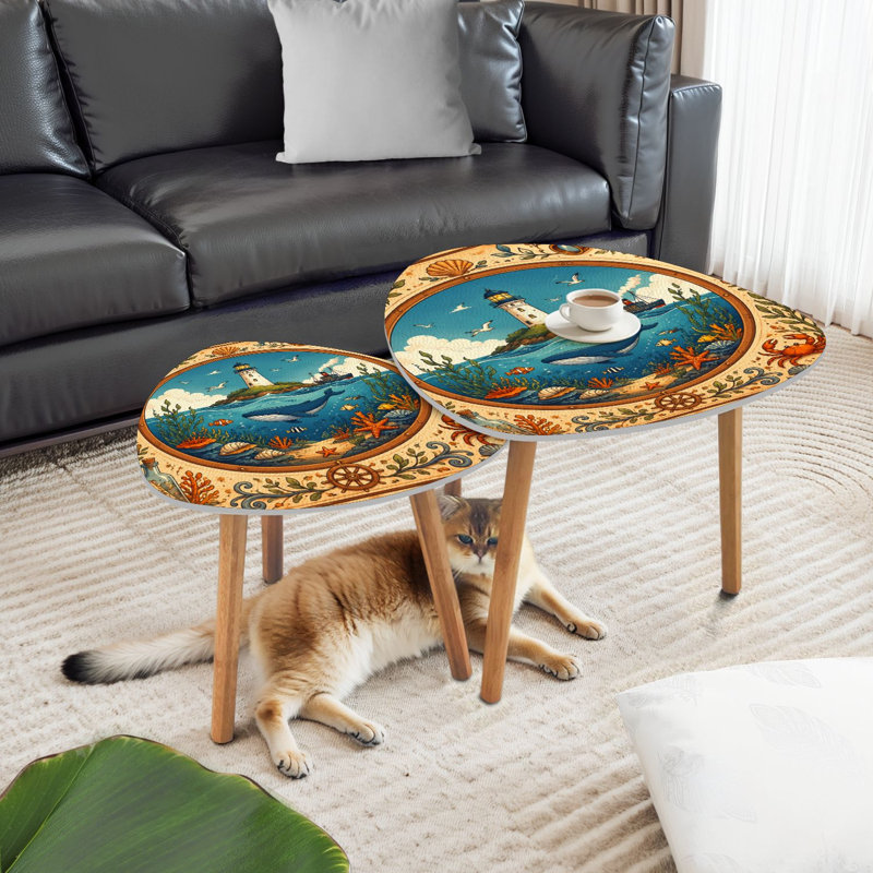 Ensemble de 2 tables basses gigognes Triangle