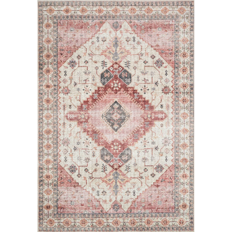 Tapis à motif numérique multicolore à motif tissé pastel, Rectangle 3 pi 11 po x 5 pi 10 po