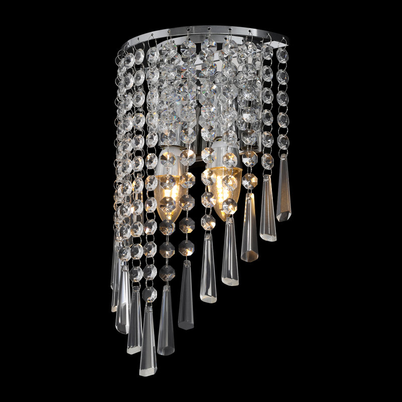 Lampe murale en cristal 2 lumières, Silver