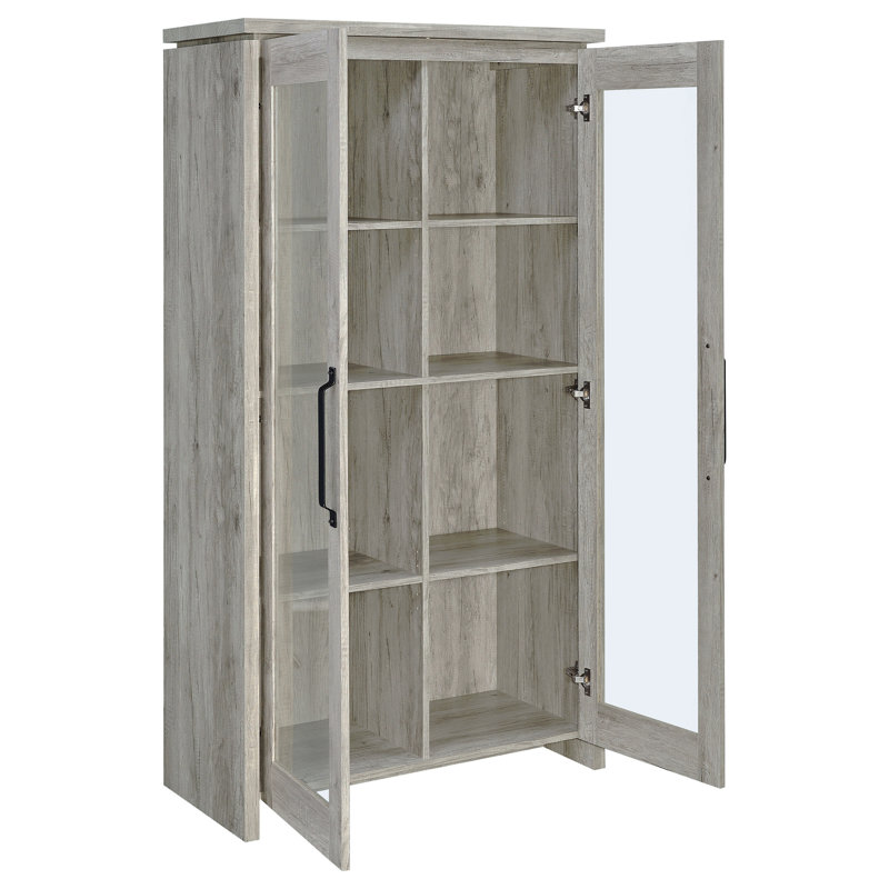Myerson Grey Driftwood 2-Door Engineered Wood Tall Cabinet