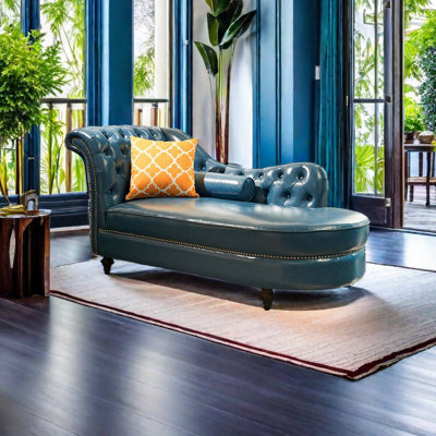 Chaise longue en similicuir Elegant Light Luxury