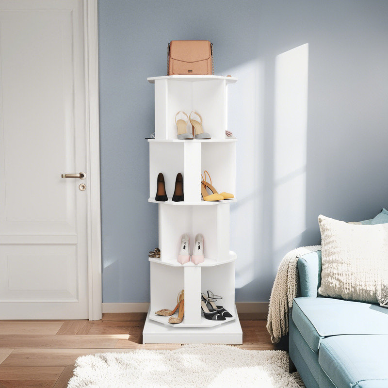 5 Tier Rotating Bookshelf, 360° Revolving Bookcase, Floor-Standing Storage Display Rack for Living Rooms,Hallway