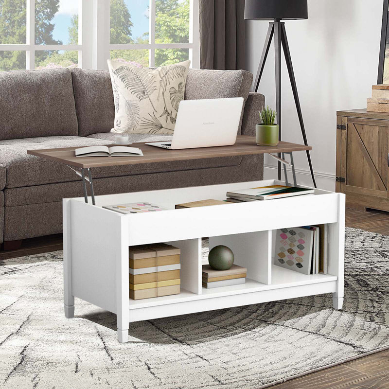 Camylle Single Coffee Table, Brown, White