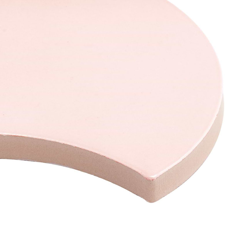 Highwater 5" Fish Scale Polished Ceramic Tile, Rose Pink