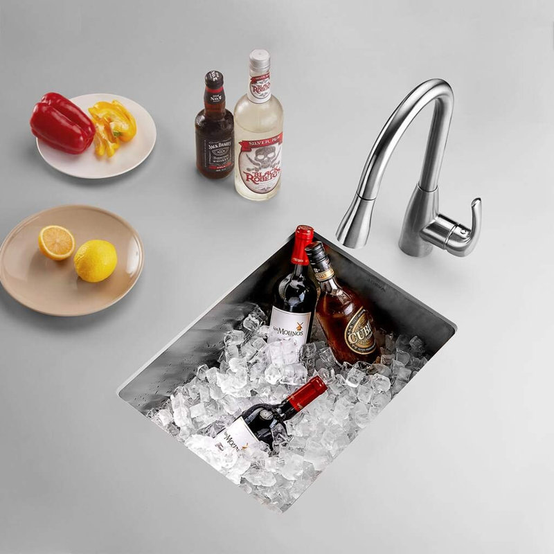 17 X 19 Inch Undermount Kitchen Sink, 16 Gauge Stainless Steel Sink, Handmade For Kitchen Sink, Bar Sink, Or Outdoor Sink
