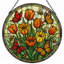 Panneau de vitrail 12 "H Tulip Butterfly-1042902130
