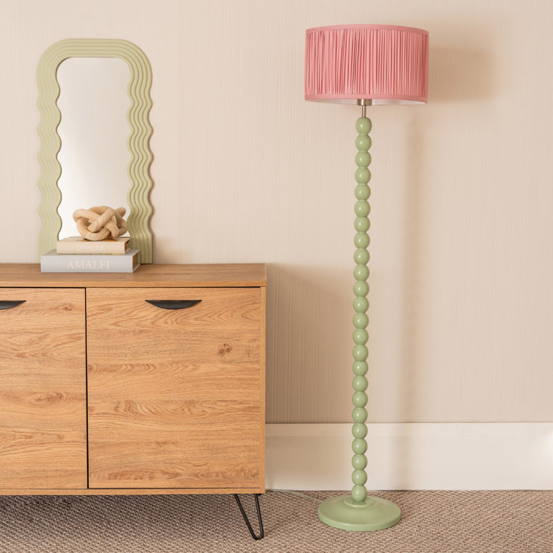 Grenada 145cm Traditional Floor Lamp, Yes, Green, Pink