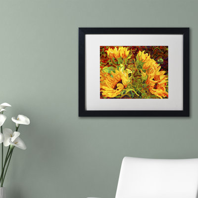 «Four Sunflowers» par Mandy Budan - Reproduction d'art sur toile encadrée