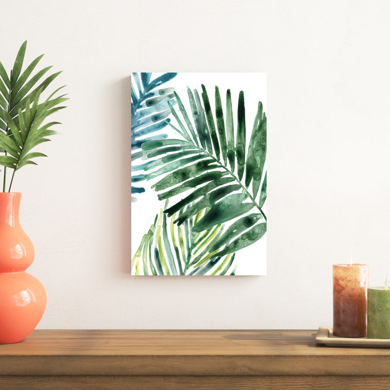 Mélange de feuilles tropicales II, H 18 po x l 12 po x P 1,25 po
