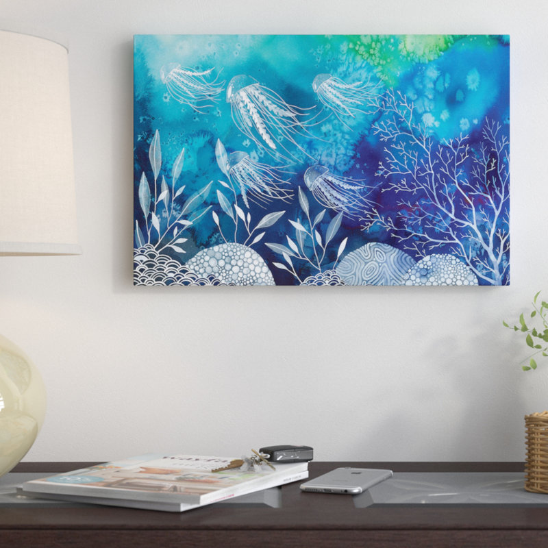 «Sea Life» par Ana Victoria Calderon - estampe numérique sur toile tendue avec châssis, H 18 po x l 26 po x P 1,5 po