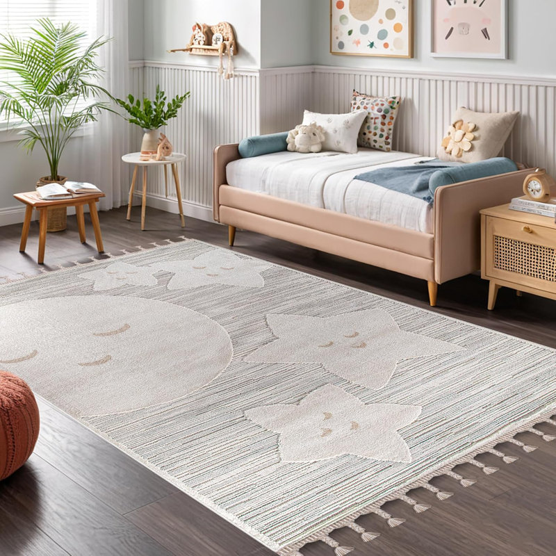 Soft Playful Area Rugs for Kids Playroom Children Bedroom Carpet Cute Cartoon Design Kids Rug KD001, Rectangle 120 x 180 cm