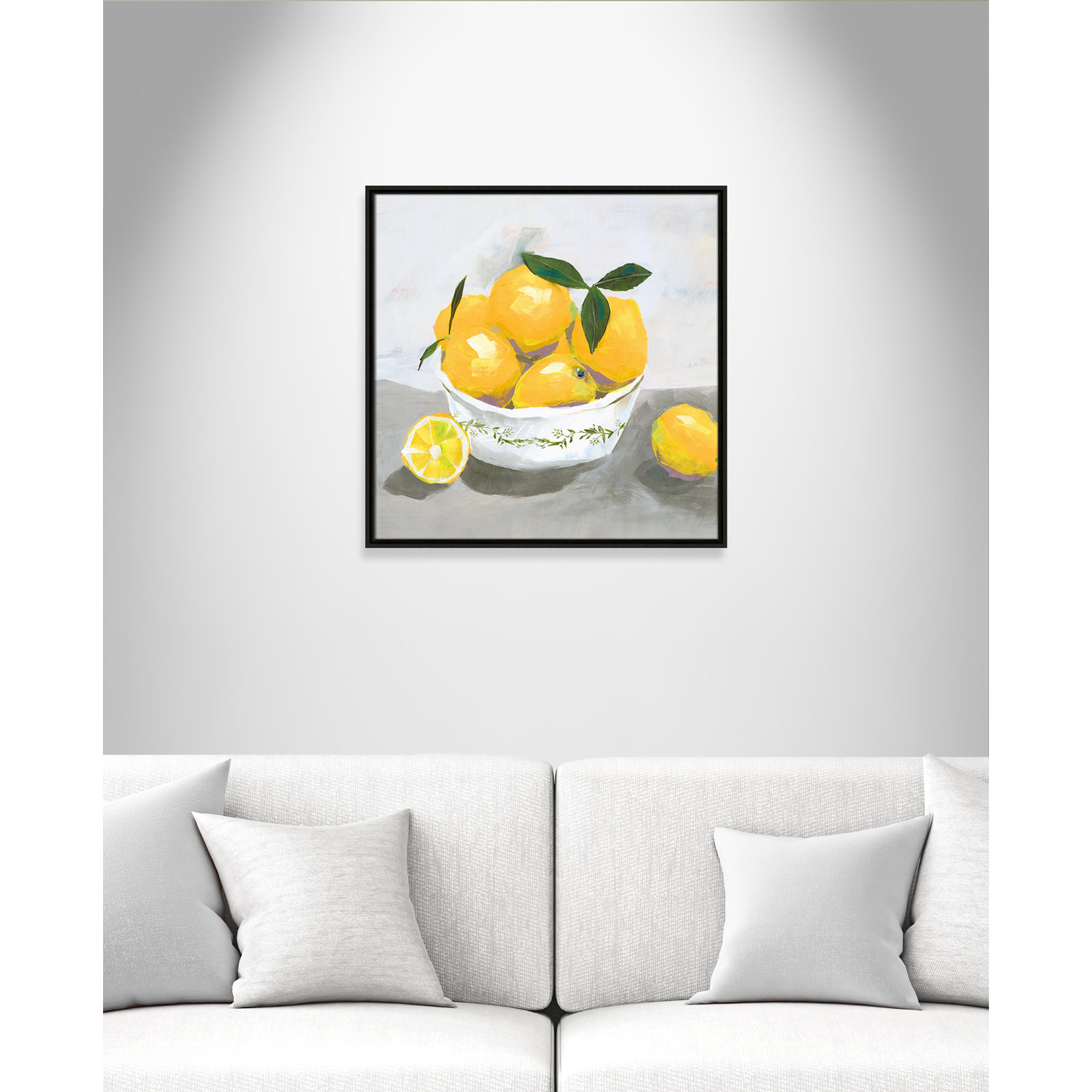 Hayons "Lemons" Painting by Isabelle Z, 25.5" H x 25.5" W x 2" D, Espresso Framed Canvas