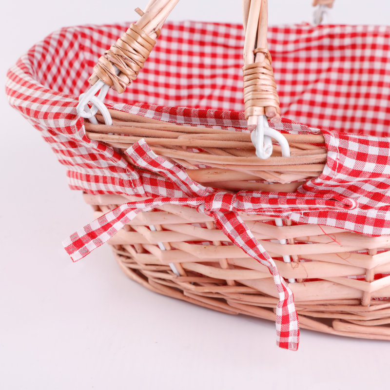 Wicker Willow Picnic Basket with Double Drop-Down Handles