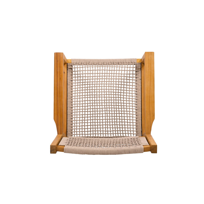 2 chaises de salle à manger tressées brunes - bois et corde