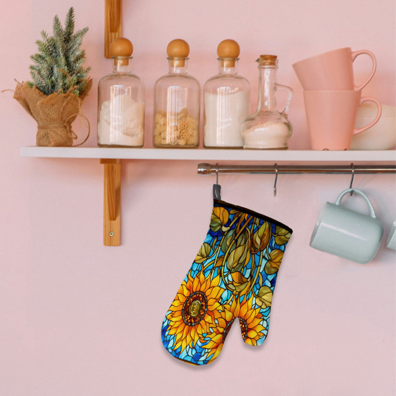 Bloomed Panel Oven Mitt Cotton Twill