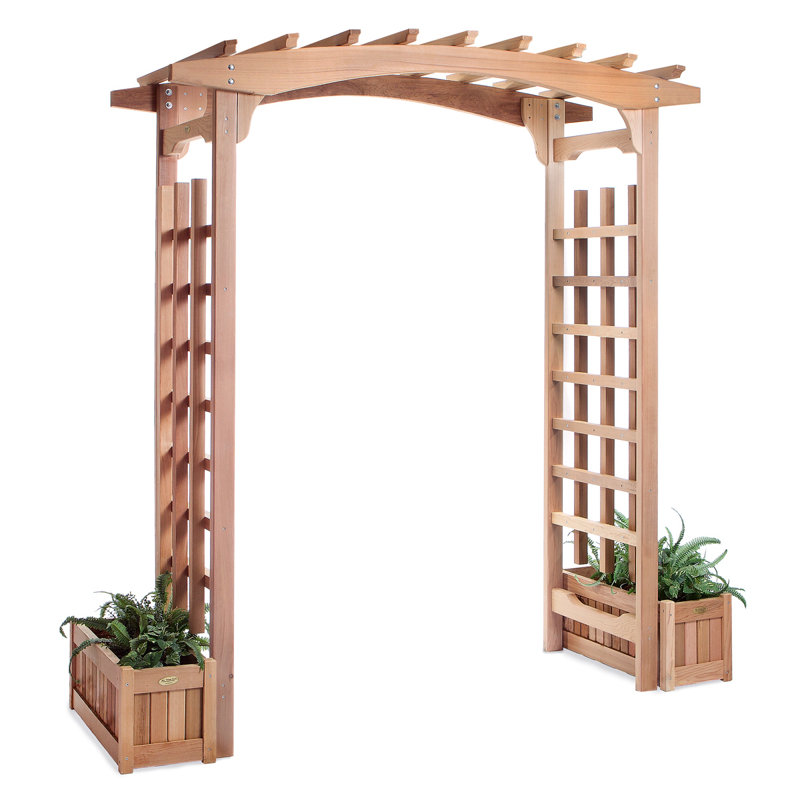 Cedar Wood Pagoda Arbor with Planter Boxes