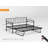 Twin Daybed With Rgb Led Lights & Charging Station, Height Adjustable Day Bed Frame With Trundle, Versatile Metal Sofa Bed Frame For Bedroom, Living Room, Guest Room, Black