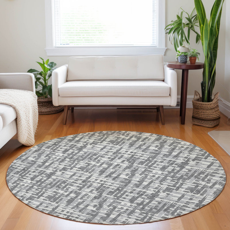 Tapis intérieur / extérieur gris Ayani , 8 pi x 8 pi