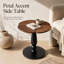 Table d'appoint Astoria en trèfle, petite table de chevet avec un seul pied central, pour salon et chambre, noyer/noir