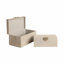 Sagebrook Home 2-Pieces Pretoria Suede Boxes With Metak Hardware
