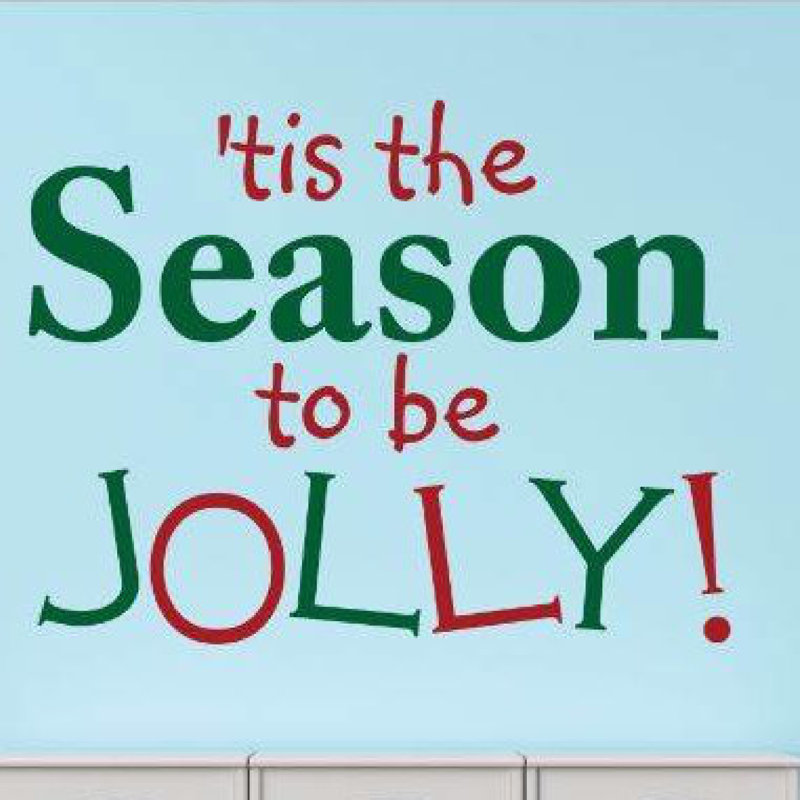 Sachez que la saison sera jolly ! décalcomanie murale, H 16 po x l 20 po x P 0,16 po, Rouge / Vert