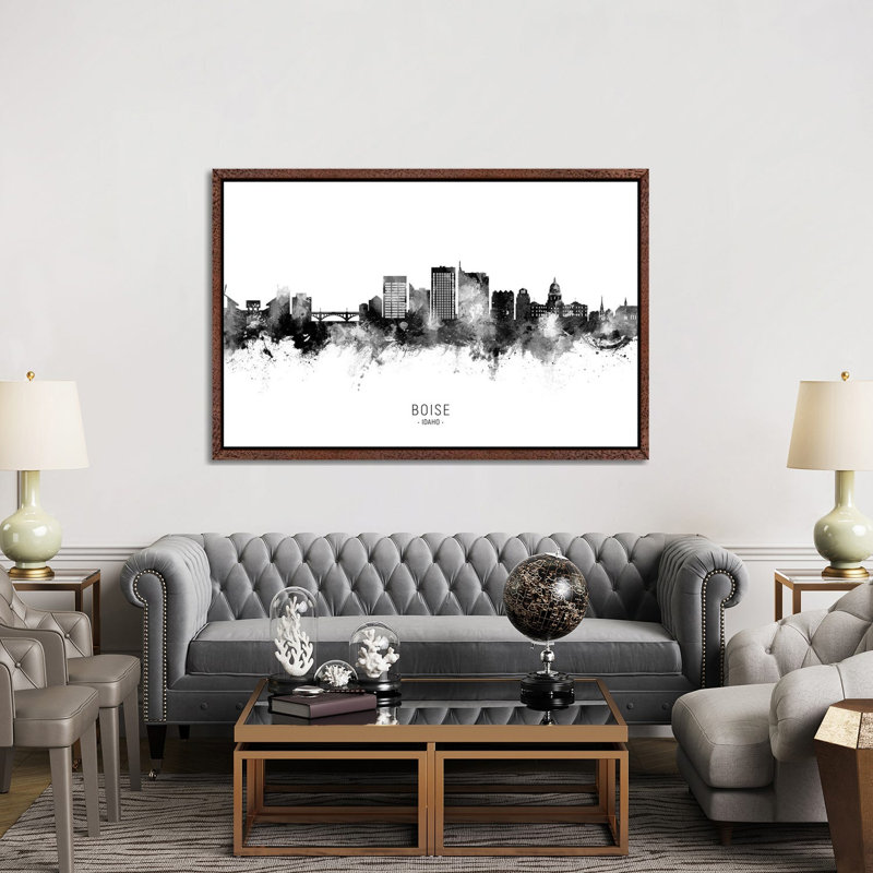 Boise Idaho Skyline Name by Michael Tompsett - Print on Canvas, 101.6cm H x 152.4cm W x 3.81cm D