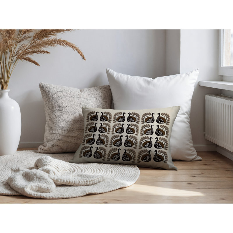 Oreiller rectangulaire intérieur / extérieur Kunu Turquie, Beige, Rectangle H 14 po x l 20 po