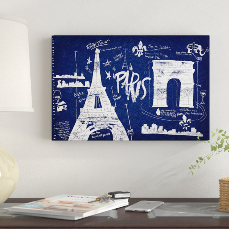 «Paris Blue» par Edward Selkirk - Giclée sur toile tendue avec châssis, H 40 po x l 60 po x P 1,5 po, Toile tendue