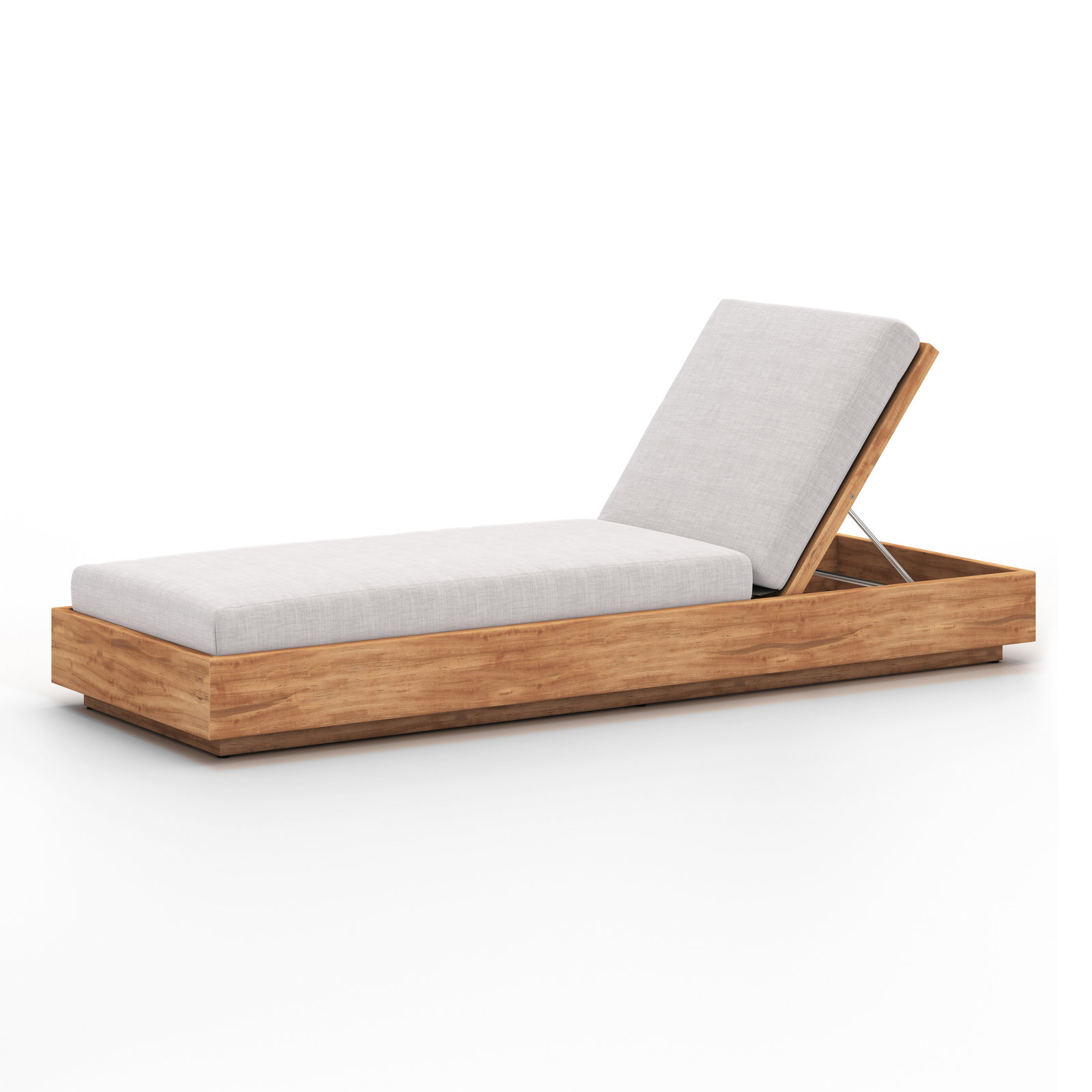Arvad 27.5'' Outdoor Teak Chaise Lounge, Stone Gray