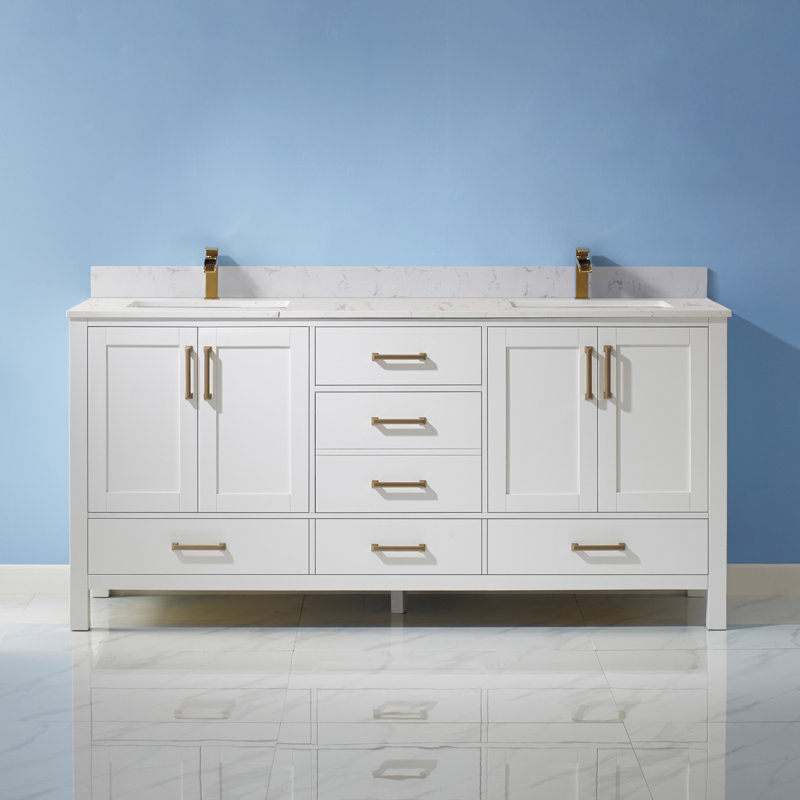 Ensemble de meuble-lavabo double 72 po Shannon, Blanc