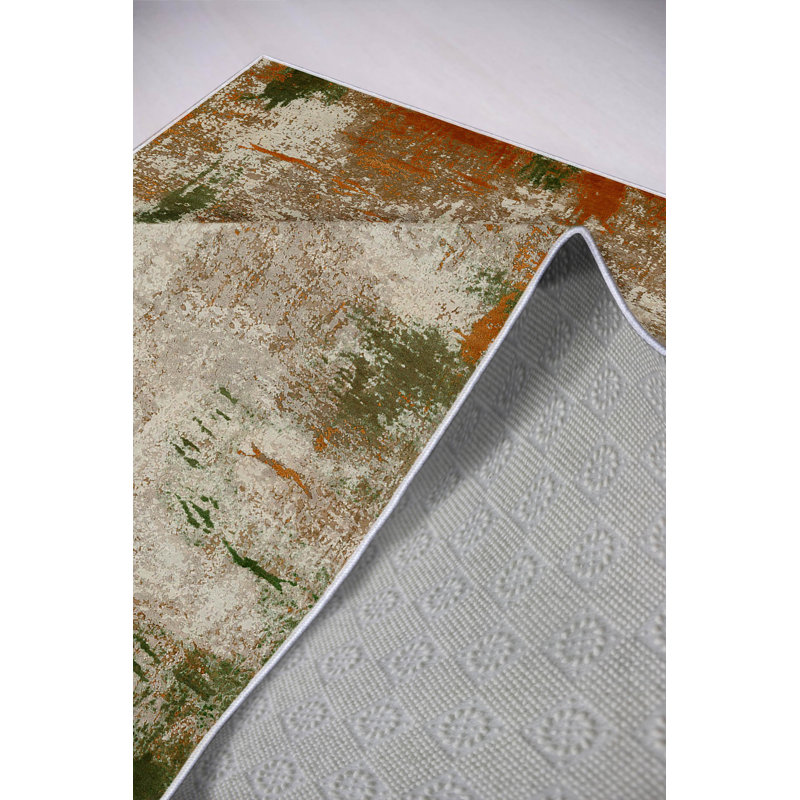 Tapis gris de qualité supérieure (5,2 x 7,5 pieds), 100% polyester, 650 g / m² | Antibactérien, impression numérique, écologique | Dessous en PVC antidérapant, lavable à la machine | Parfait pour le salon, la chambre à coucher et la décoration intérieure