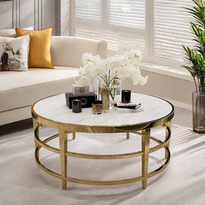 Table basse en acier inoxydable titane lisse