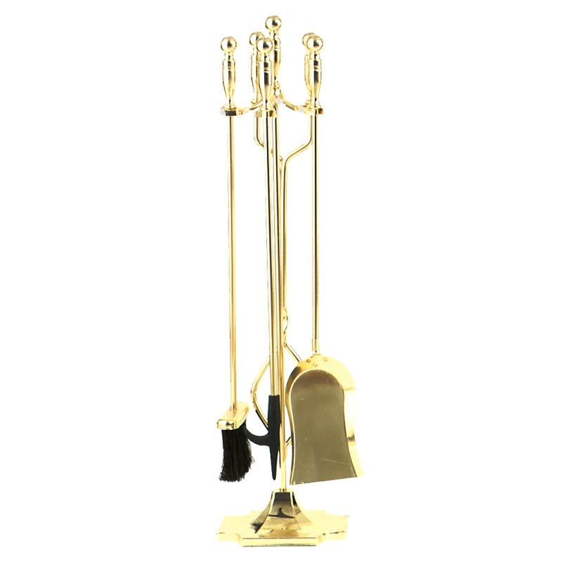 Ensemble d'outils de foyer en acier Linly, Laiton poli