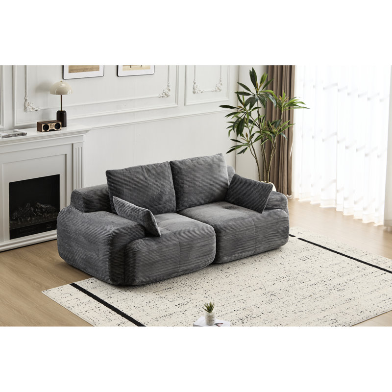 Gris 2 places pour animaux de compagnie compressés - Velours côtelé en mousse à mémoire de forme, très profond pour les espaces de vie, sans assemblage, rembourrage à haute résilience, siège de configuration personnalisable, velours côtelé, profond, gris, qualité