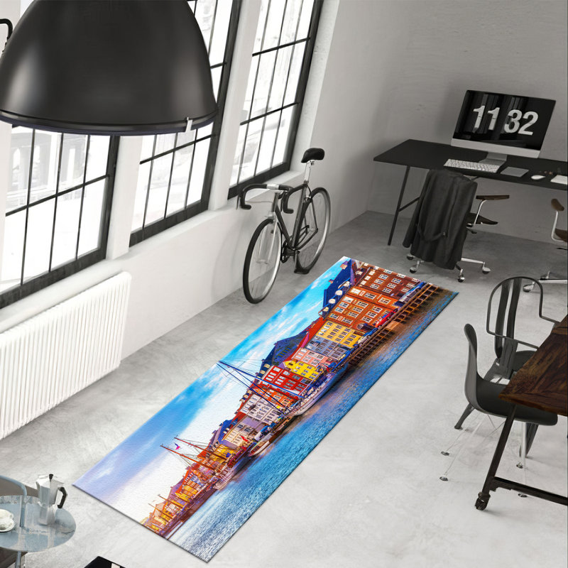 Floral Pattern Non Woven Soft Type Printed Rug Featuring Bold Colors and Intricate Design for Modern Home Decor