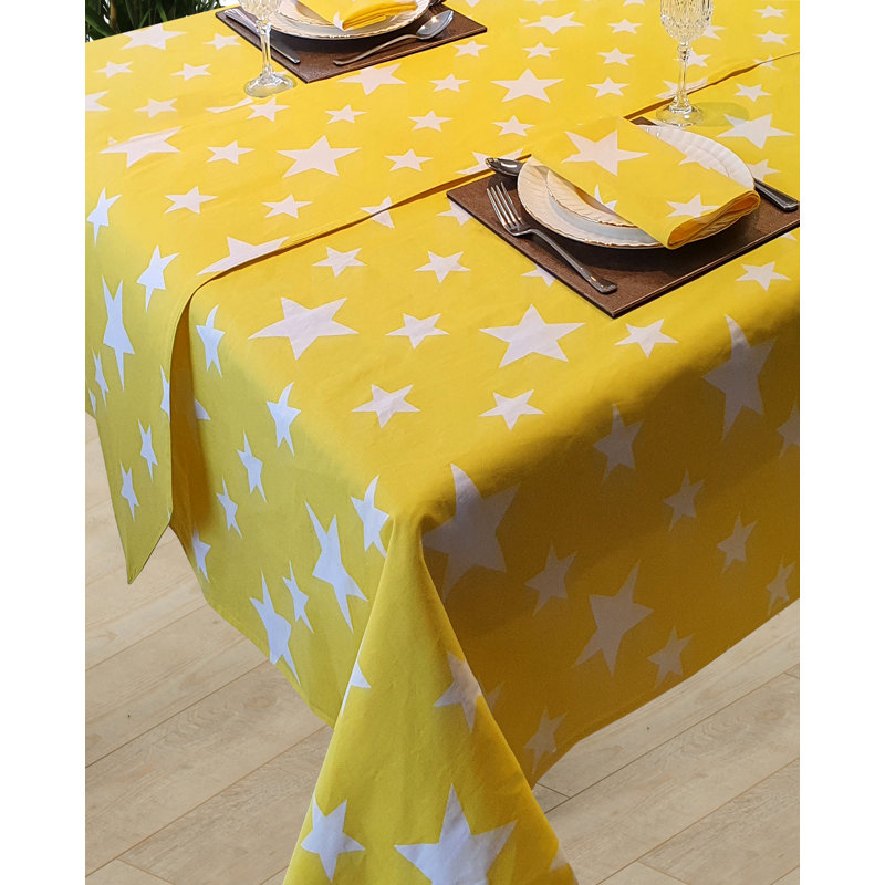 STARS Acaia Stars Tablecloth, 178cm W x 365cm L, Yellow