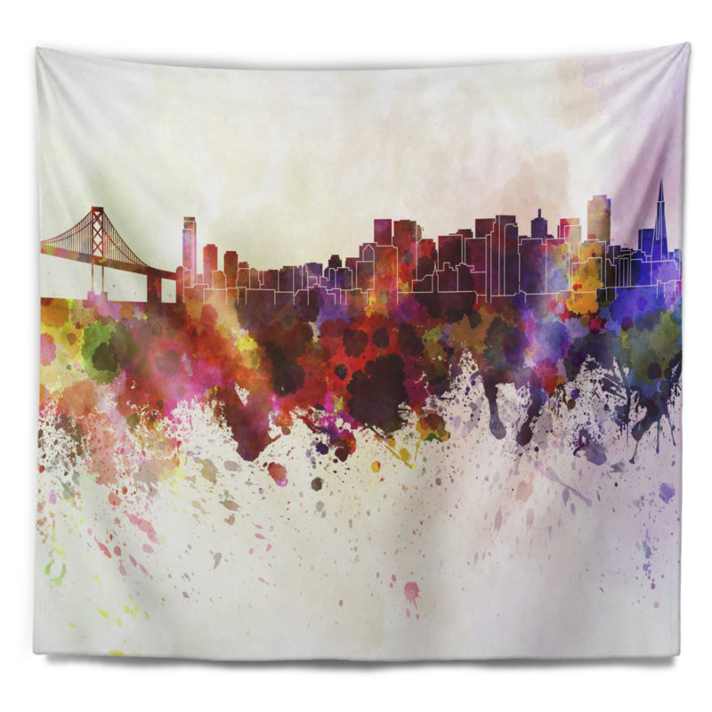Tapisserie de san francisco skyline Cityscape, H 78 po x l 92 po