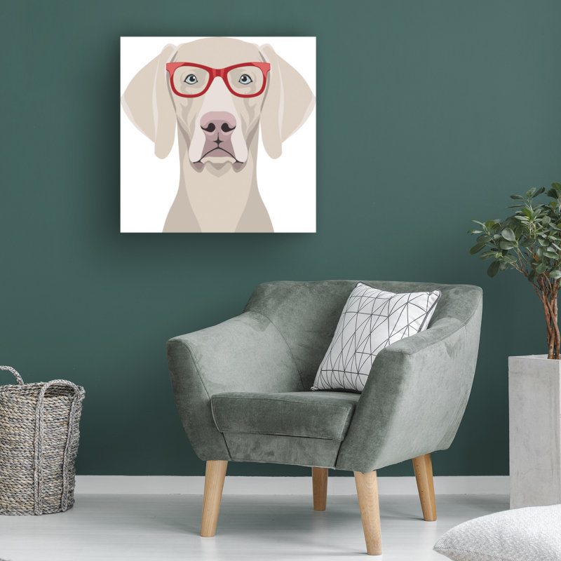 «Fimaraby Affiliates 'Weimaraner Porter Hipster Glasses 2», art sur toile, H 24 po x l 24 po x P 2 po