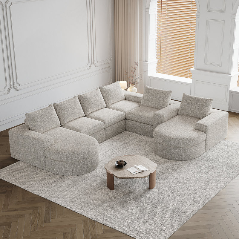 Canapé modulaire Chenille Cloud, Chenille beige
