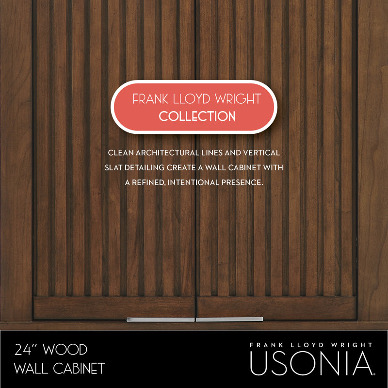 Through Lines Wall Mounted Bathroom Wall Cabinet, Brown